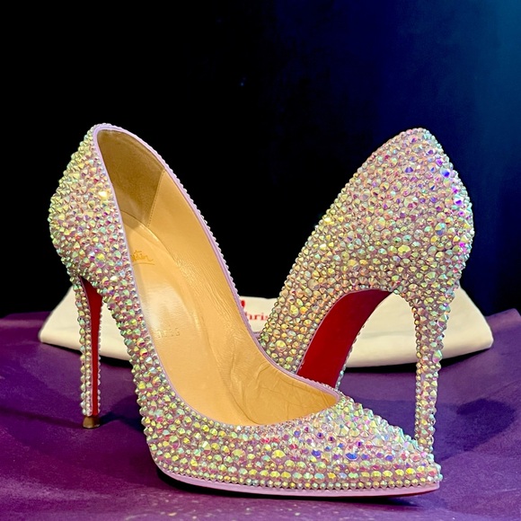 Christian Louboutin Shoes - Christian Louboutin Swarovski Crystal Strass Heels Kate Lilac Light Purple 36.5